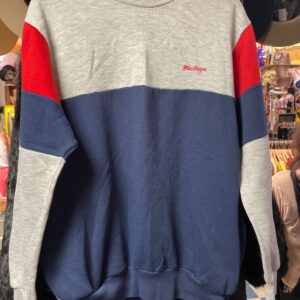 macgregor *AS-IS* RETRO COLORBLOCK PULLOVER SWEATSHIRT WITH LOGO in GRAY, BLUE, RED