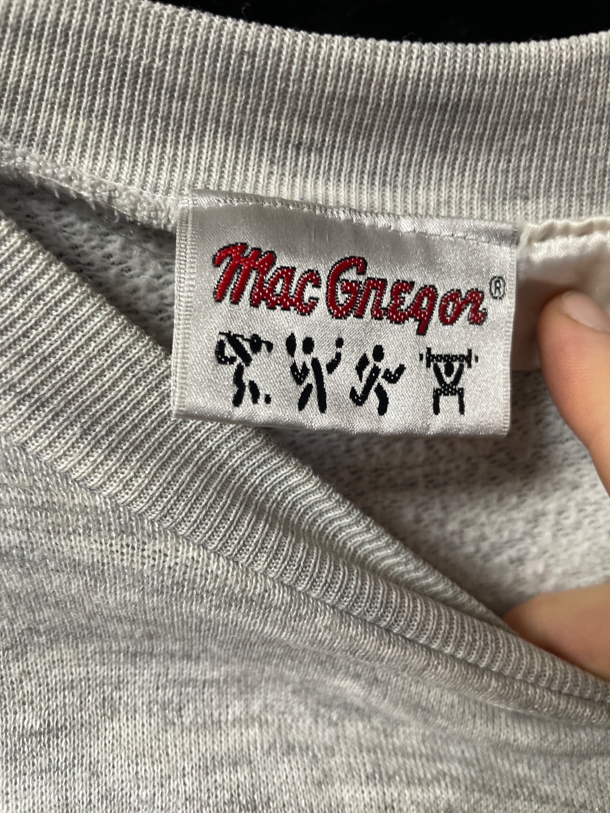 macgregor *AS-IS* RETRO COLORBLOCK PULLOVER SWEATSHIRT WITH LOGO in GRAY, BLUE, RED