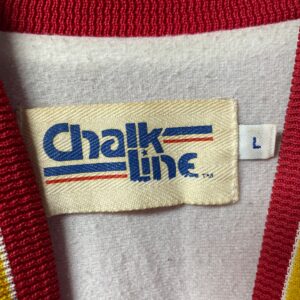 chalk line *AS-IS* EAGLES SALT LAKE HOCKEY CLUB RED SATIN BUTTON UP JACKET in RED, YELLOW