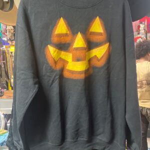 lee COOL! 1990S CREWNECK SWEATSHIRT JACK-O-LANTERN FACE GRAPHIC in BLACK, ORANGE, YELLOW