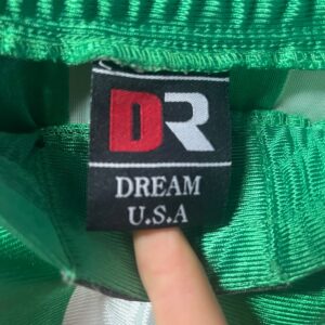 HARLEM CLUBS NWT! 1990S DEADSTOCK! VERTICAL STRIPED SNAP SIDE WARM UP BASKETBALL PANTS in GREEN, WHITE