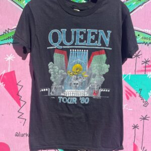 QUEEN 1980 TOUR SINGLE STITCH T-SHIRT in BLACK