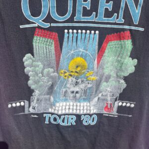 QUEEN 1980 TOUR SINGLE STITCH T-SHIRT in BLACK