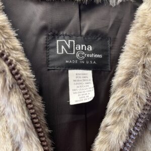 NANA CREATIONS *AS-IS* #BURNINGMAN! SPOTTED ZIP-UP FAUX FUR HOODED JACKET! in WHITE, BLACK, GRAY, BROWN