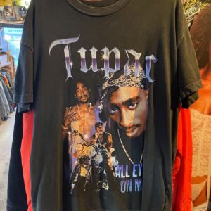 TUPAC BLACK T-SHIRT ALL EYEZ ON ME GRAPHIC in BLACK, MULTI