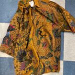 1990S RAYON FLORAL PRINT SHORT SLEEVE BUTTON UP SHIRT BEADED DETAILS