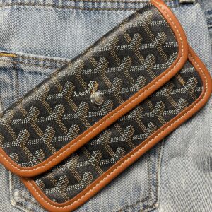 GOYARD GOYARD WALLET WRIST-LET GENUINE LEATHER in BLACK, BROWN