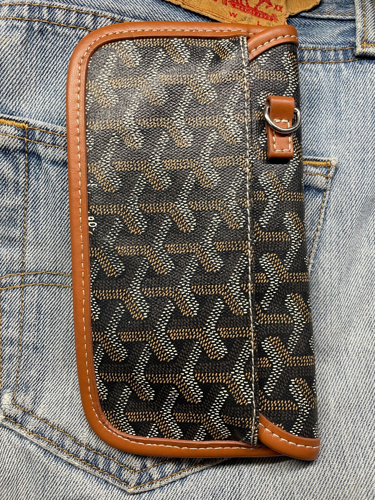 GOYARD GOYARD WALLET WRIST-LET GENUINE LEATHER in BLACK, BROWN