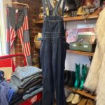 FUN! UPCYCLED GUCCI DETAIL DENIM OVERALLS WITH FRONT POCKET