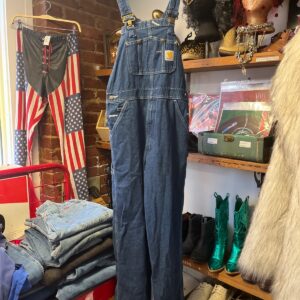 CARHARTT CARHARTT DENIM OVERALLS WITH FRONT POCKET AND DENIM PULLS in BLUE