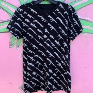 ROGUE STATUS Y2K ROGUE STATUS ALL OVER GUN PRINT T SHIRT in BLACK, WHITE