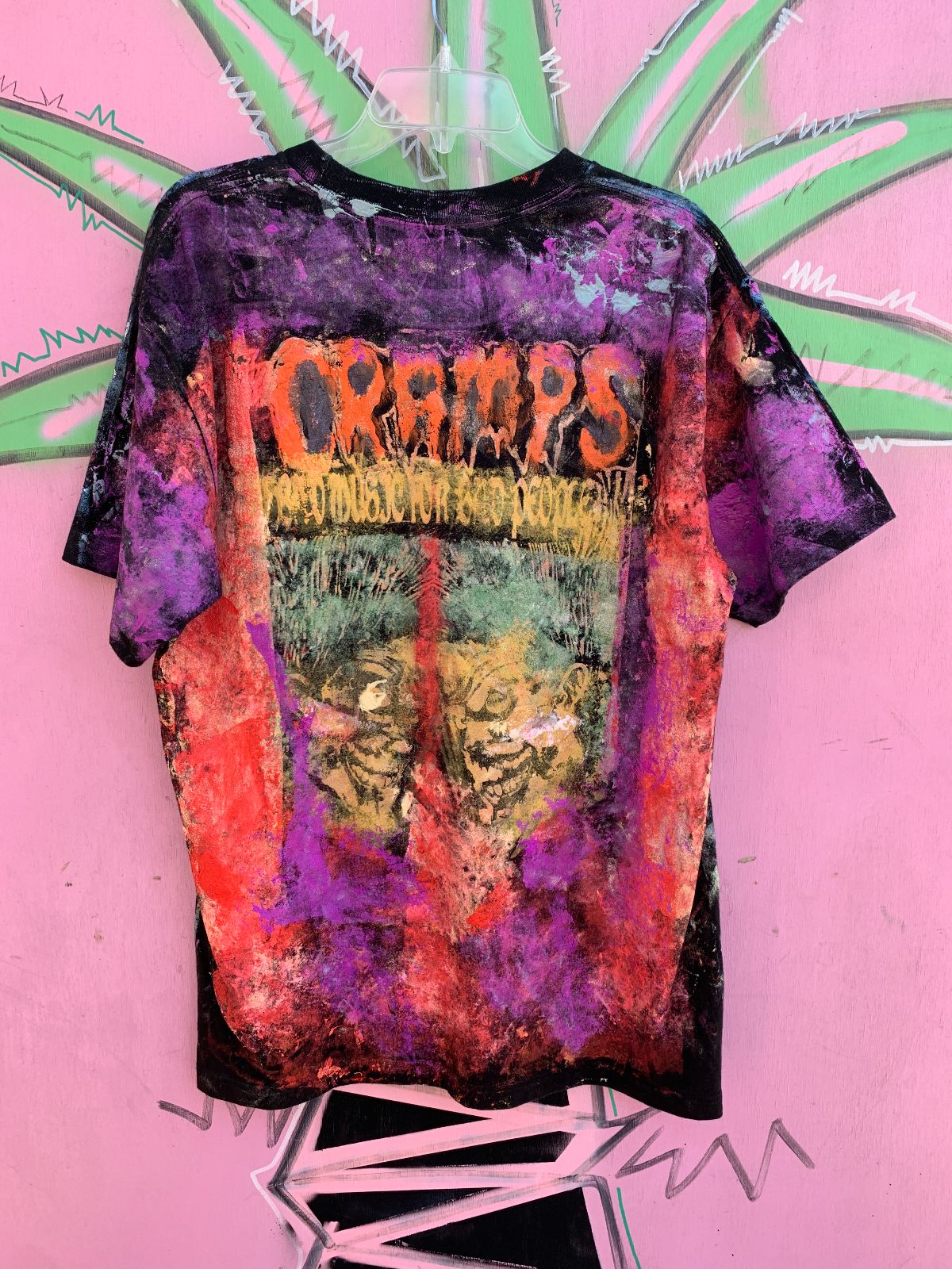 RICK THE DICK RICK THE DICK CUSTOM HAND MADE CRAMPS T-SHIRT in BLACK