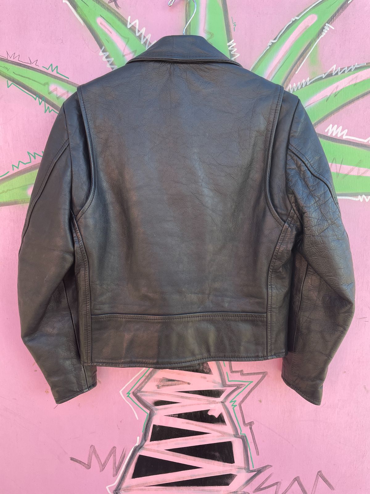 EXCELLED BUTTER SOFT LEATHER MOTO JACKET in BLACK