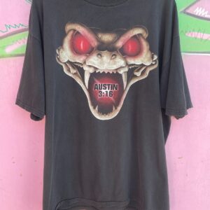 MR TEES 1998 WWF STONE COLD STEVE AUSTIN DONT TRUST ANYONE RATTLESNAKE T-SHIRT in BLACK