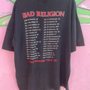 GIANT 1998 BAD RELIGION WARPED TOUR T-SHIRT in BLACK