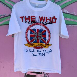 SPORTSWEAR DEADSTOCK THE WHO - 1989 THE KIDS ARE ALRIGHT TOUR T-SHIRT in WHITE