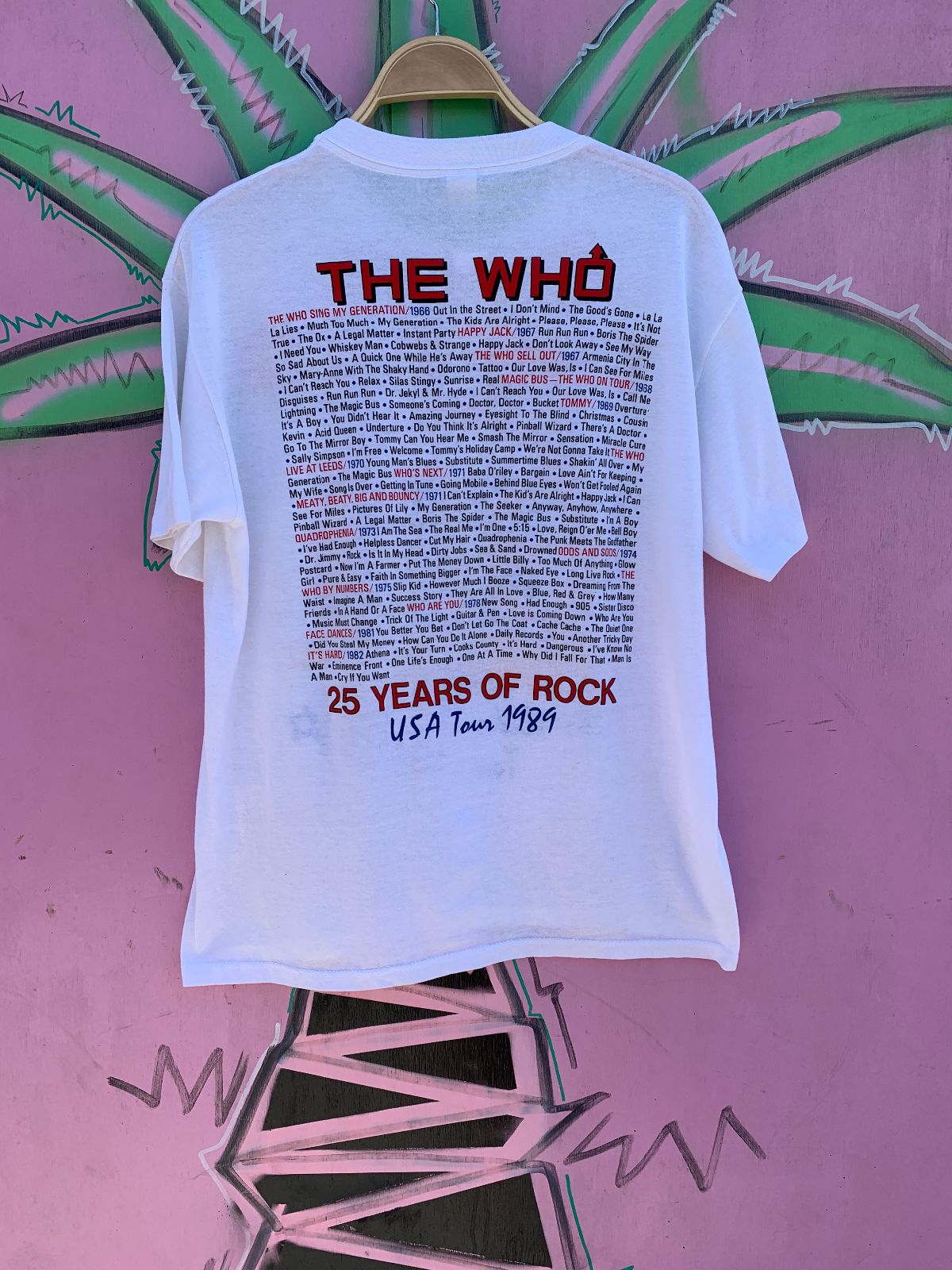 SPORTSWEAR DEADSTOCK THE WHO - 1989 THE KIDS ARE ALRIGHT TOUR T-SHIRT in WHITE