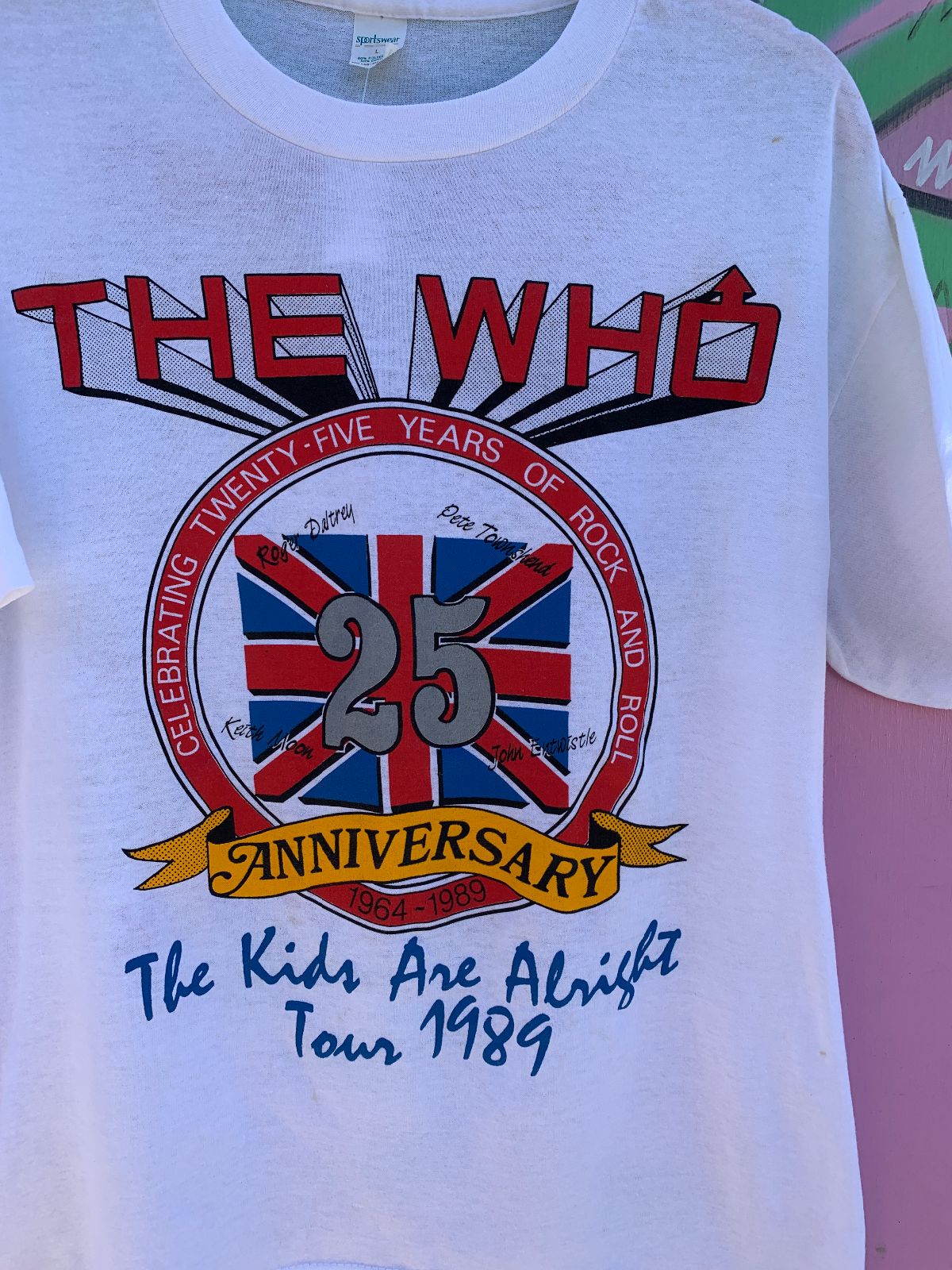 SPORTSWEAR DEADSTOCK THE WHO - 1989 THE KIDS ARE ALRIGHT TOUR T-SHIRT in WHITE