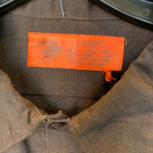 DICKIES EMBROIDERED DOGFISH HEAD ALE MECHANICS STYLE SHORT SLEEVE BUTTON DOWN WORK SHIRT in BROWN