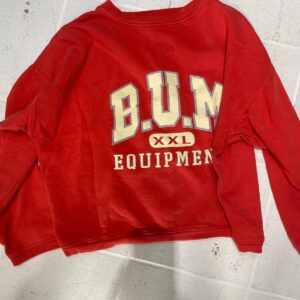 B.U.M. EQUIPMENT B.U.M. EQUIPMENT RED SWEATSHIRT XXL in RED, WHITE