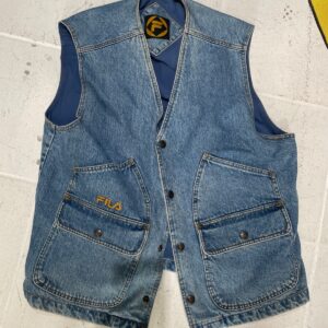 FILA FILA DENIM VEST WITH FRONT POCKETS in BLUE