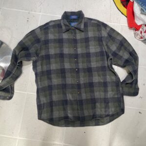 PENDLETON PENDLETON PLAID FLANNEL SHIRT in GREEN, BLACK, GRAY