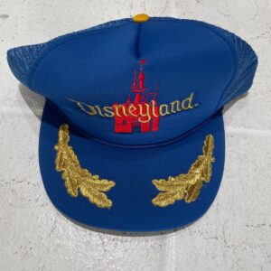 DISNEYLAND BLUE TRUCKER HAT WITH GOLD LEAF EMBROIDERY in BLUE, RED, GOLD