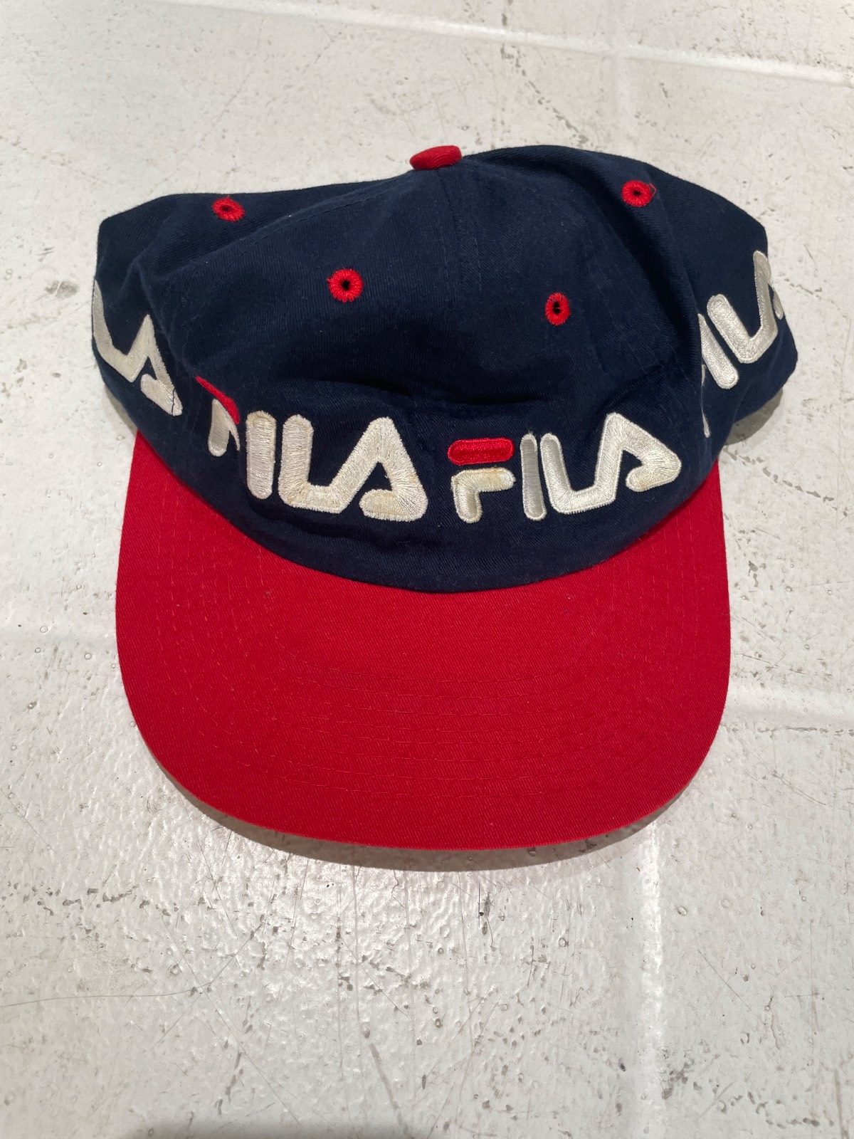 FILA FILA NAVY AND RED BASEBALL CAP WITH LOGO EMBROIDERY in BLUE, RED, WHITE
