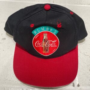 COCA-COLA BLACK AND RED SNAPBACK HAT WITH BOTTLE PATCH in BLACK, RED, GREEN