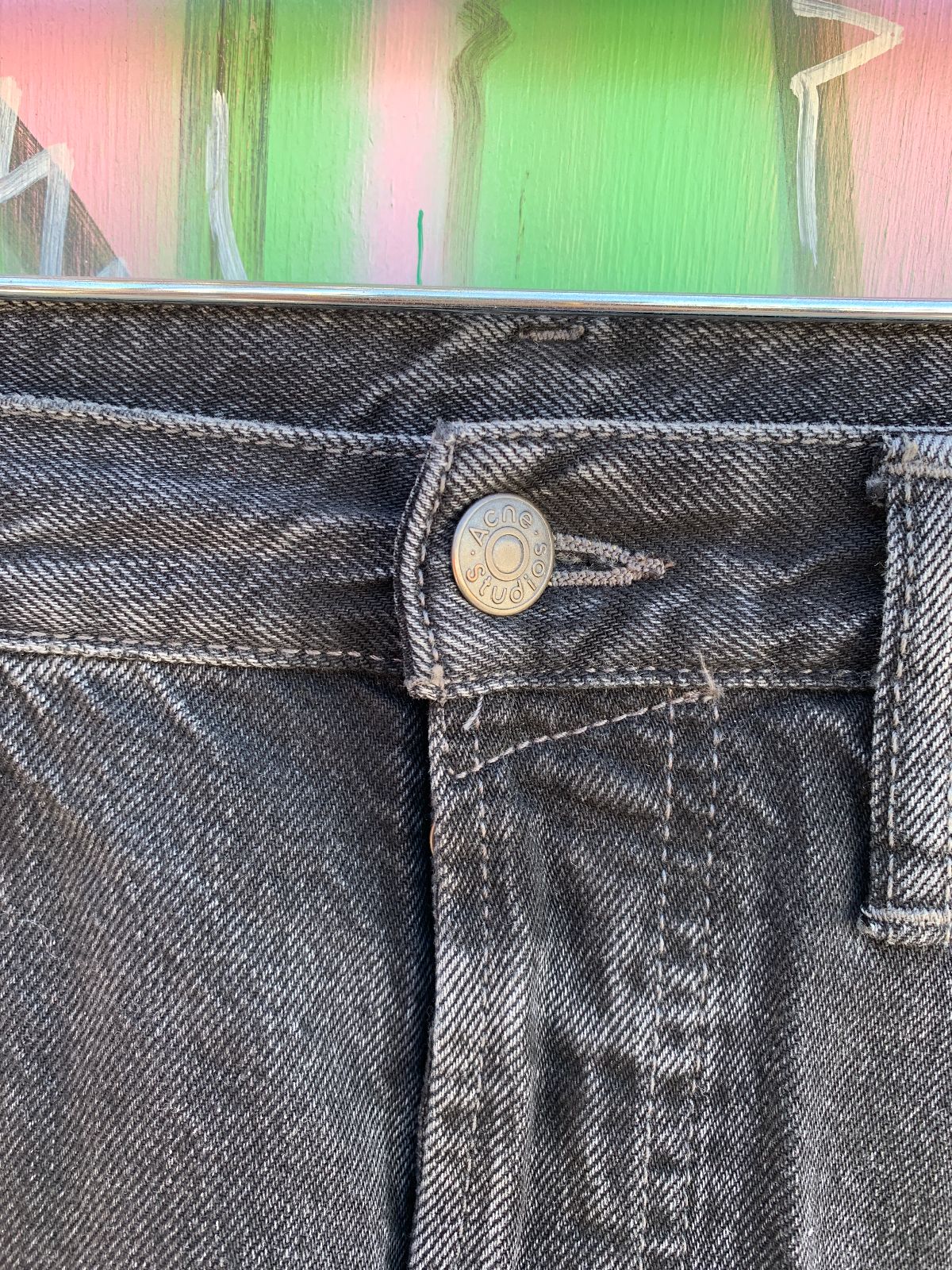 ACNE STUDIOS PERFECT 1996 VINTAGE BLACK ACNE STUDIOS DENIM JEANS STRAIGHT LEG in BLACK