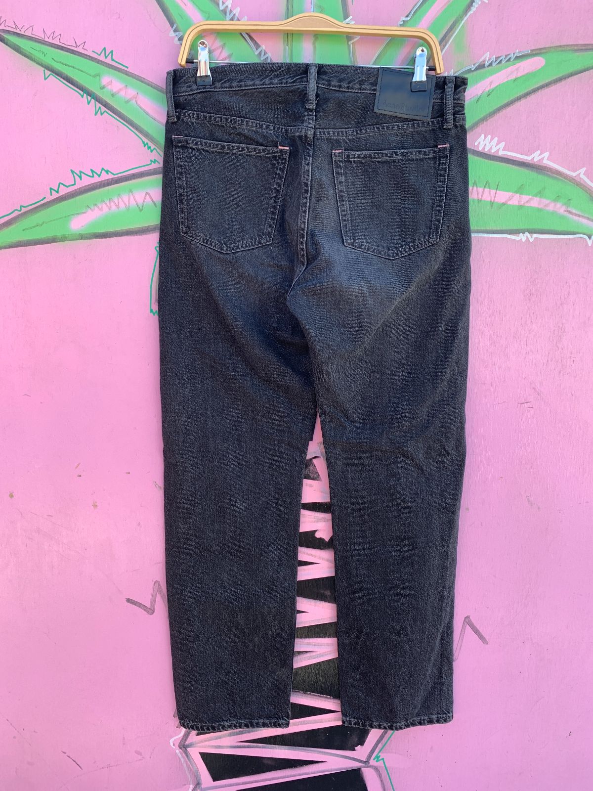 ACNE STUDIOS PERFECT 1996 VINTAGE BLACK ACNE STUDIOS DENIM JEANS STRAIGHT LEG in BLACK