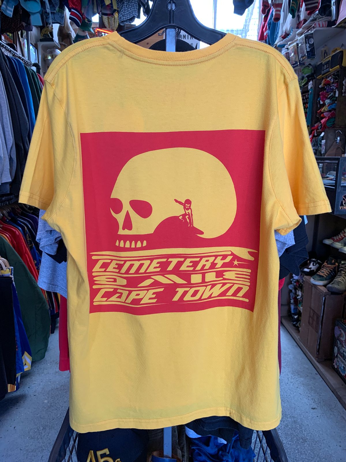 MAMI WATA DEADSTOCK YELLOW MAMI WATA CEMETERY CAPE TOWN T-SHIRT in YELLOW