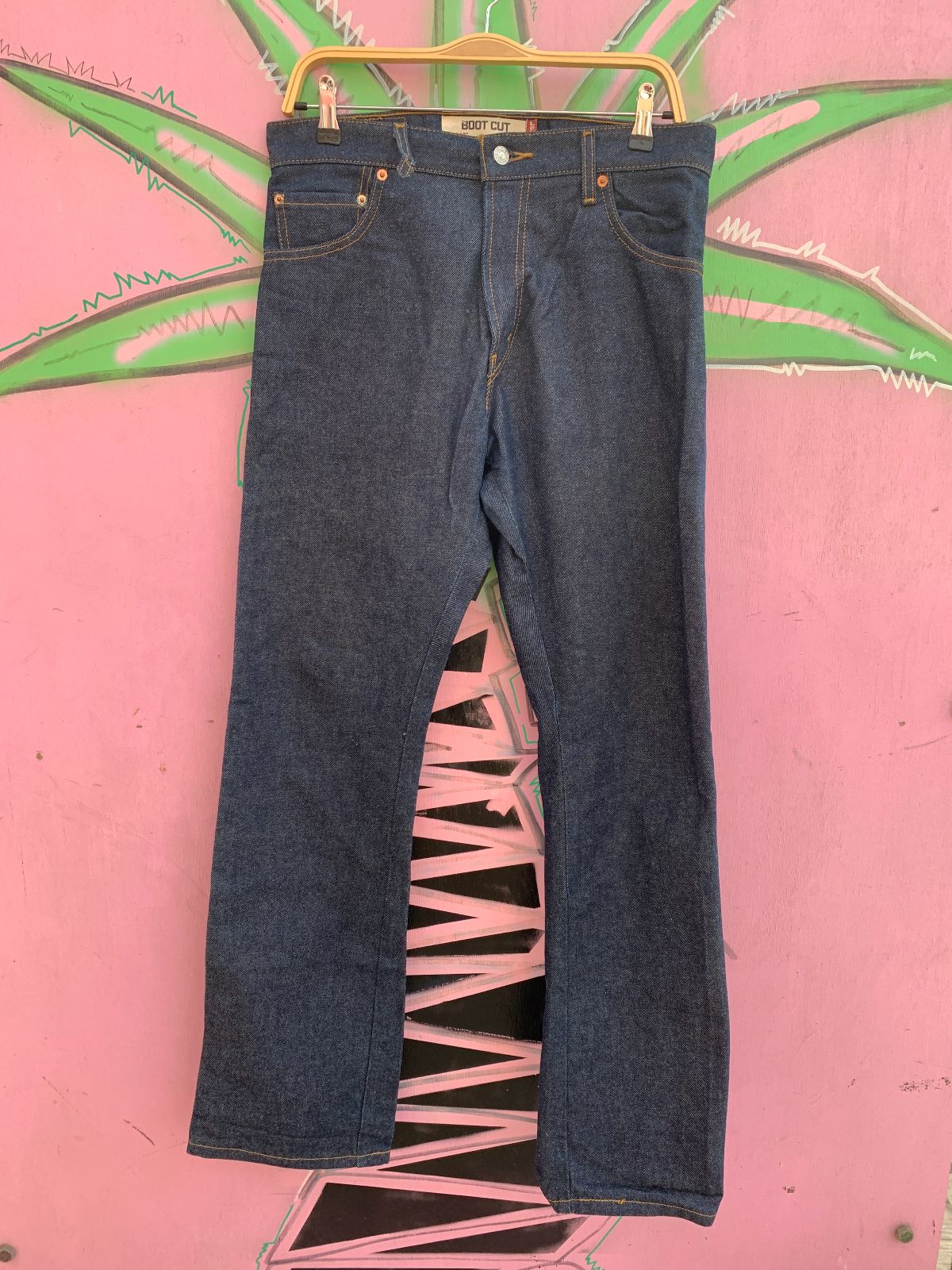 LEVIS *AS-IS* 1990S LEVIS 517 BOOT CUT DARK DENIM JEANS 30X30 in BLUE
