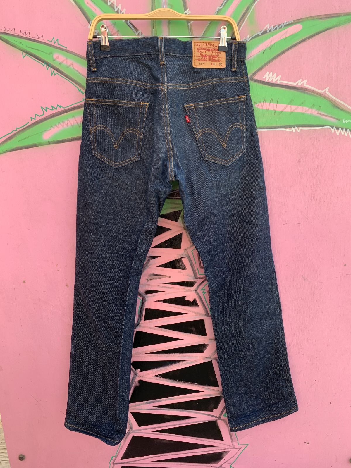 LEVIS *AS-IS* 1990S LEVIS 517 BOOT CUT DARK DENIM JEANS 30X30 in BLUE