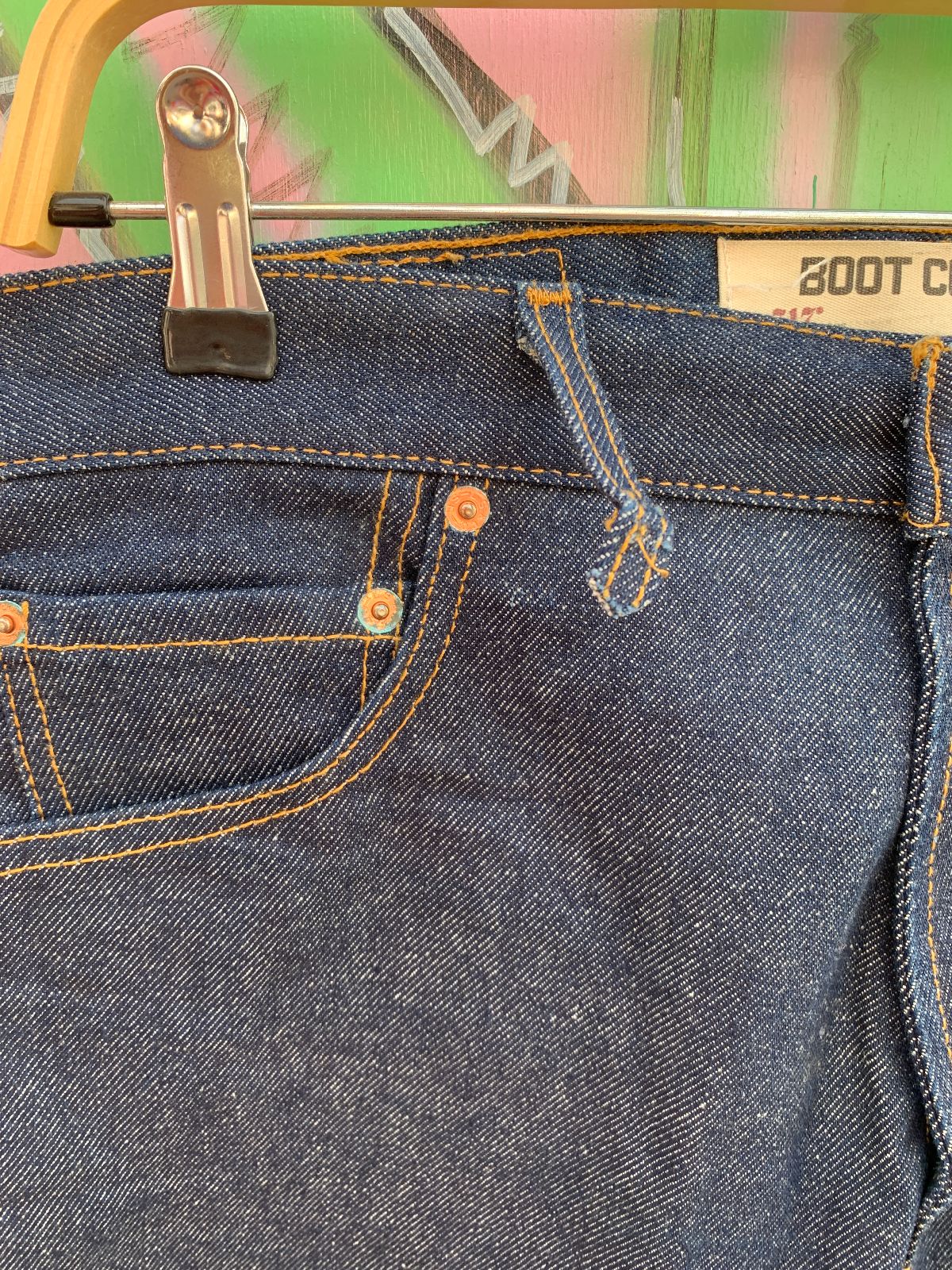 LEVIS *AS-IS* 1990S LEVIS 517 BOOT CUT DARK DENIM JEANS 30X30 in BLUE
