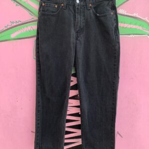 LEVIS AS-IS PERFECT FADE WITH LIGHT DISTRESS HEMMED LEVIS 550 STRAIGHT LEG 29X26 in BLACK