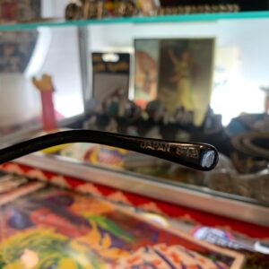 60S MADE IN JAPAN BLACK ROUND FRAMES WITH HEAVY TINTED LENS SUNGLASSES in BLACK