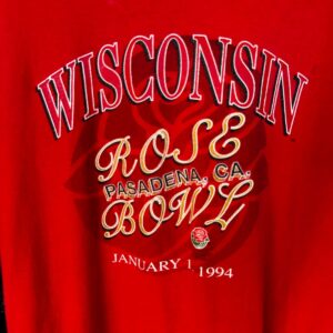 CHAMPION CHAMPION WISCONSIN ROSE BOWL T-SHIRT JANUARY 1 1990 in RED