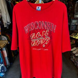 CHAMPION CHAMPION WISCONSIN ROSE BOWL T-SHIRT JANUARY 1 1990 in RED