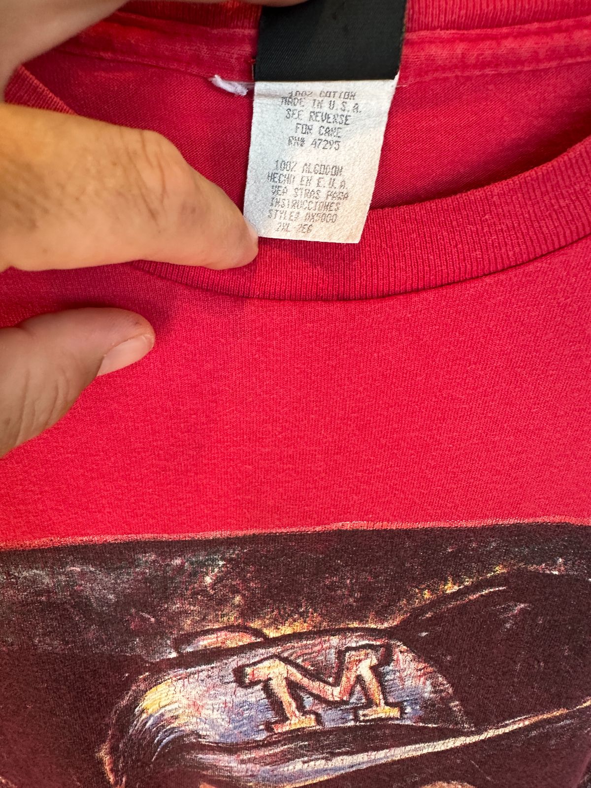 DISNEY MADE IN USA 1990S OVERSIZED MICKEY MOUSE BASEBALL HAT GRAPHIC SINGLE STITCH T-SHIRT in RED, BLACK, YELLOW