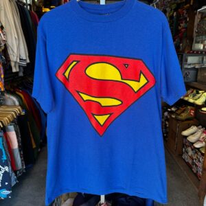 WARNER BROS. 2000 SINGLE STITCH SUPERMAN EMBLEM T-SHIRT OVERSIZED LOGO - OFFICIAL MERCH in BLUE, RED, YELLOW