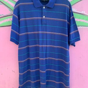 NEIL MARTIN 1980S STRIPED COLLARED POLO SHIRT in BLUE, RED
