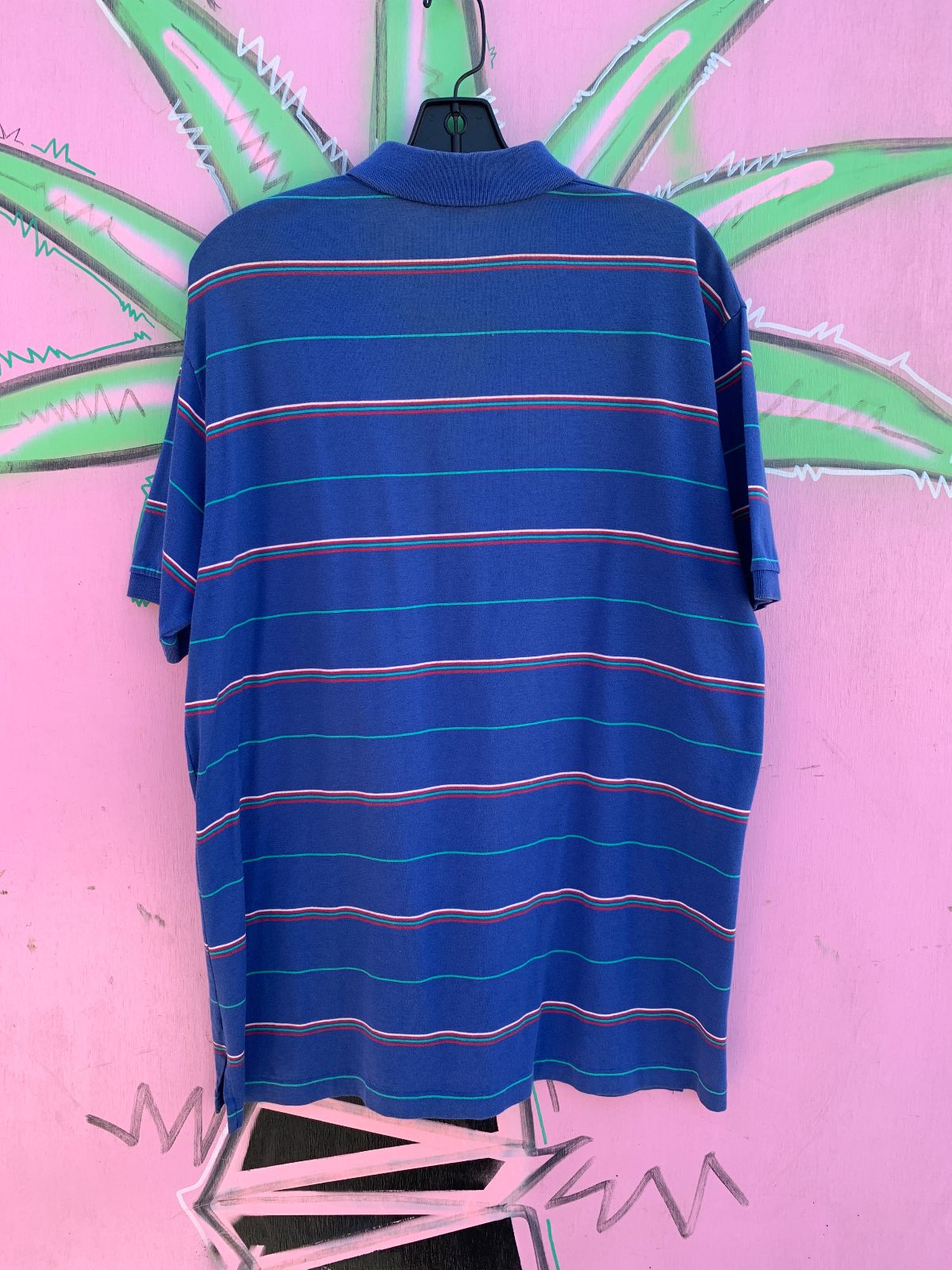 NEIL MARTIN 1980S STRIPED COLLARED POLO SHIRT in BLUE, RED