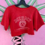 SWEET! MIAMI UNIVERSITY CROPPED SHORT SLEEVE RAGLAN SWEATSHIRT
