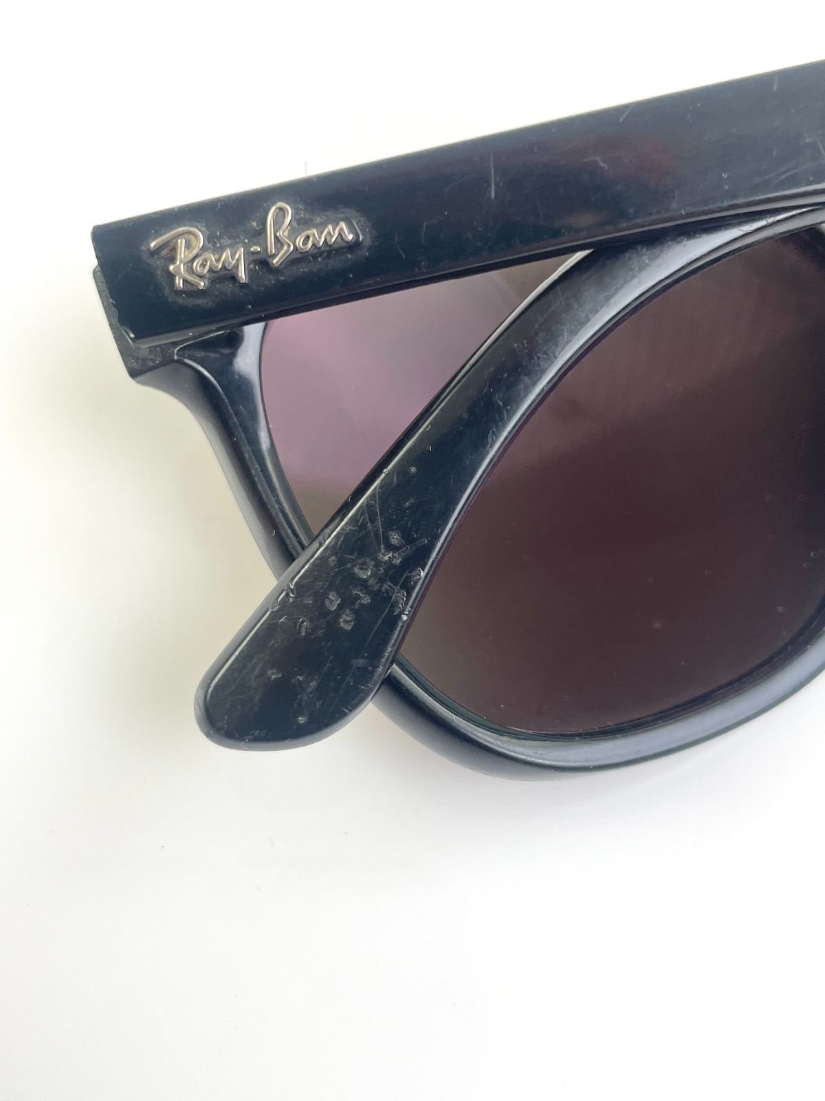 RAY-BAN *AS-IS* CLASSIC RAY BAN 4184 WAYFARER SUNGLASSES, CUSTOM POLARIZED LENSE, ANTI REFLECTIVE COATING - MADE IN ITALY in BLACK