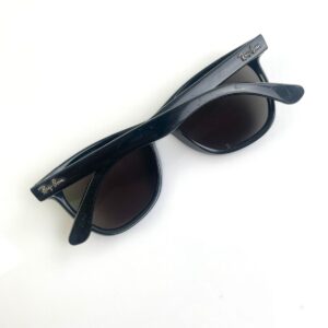 RAY-BAN *AS-IS* CLASSIC RAY BAN 4184 WAYFARER SUNGLASSES, CUSTOM POLARIZED LENSE, ANTI REFLECTIVE COATING - MADE IN ITALY in BLACK