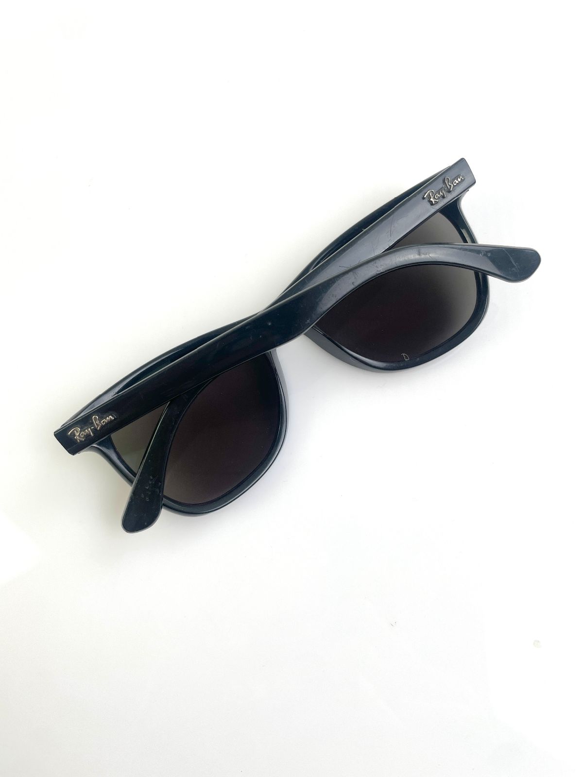 RAY-BAN *AS-IS* CLASSIC RAY BAN 4184 WAYFARER SUNGLASSES, CUSTOM POLARIZED LENSE, ANTI REFLECTIVE COATING - MADE IN ITALY in BLACK