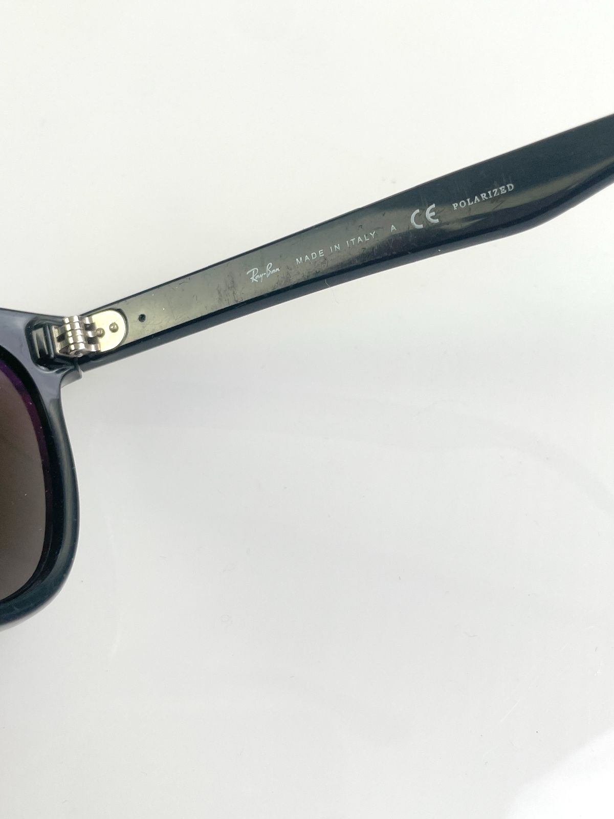RAY-BAN *AS-IS* CLASSIC RAY BAN 4184 WAYFARER SUNGLASSES, CUSTOM POLARIZED LENSE, ANTI REFLECTIVE COATING - MADE IN ITALY in BLACK