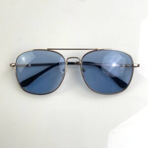 *AS-IS* ROSE GOLD PLATED WIRE FRAME SUNGLASSES, CUSTOM ZIEGLER LENSE in GOLD, BLUE
