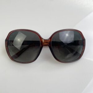 GUCCI *AS-IS* EARLY Y2K ROUNDED OVERSIZED SUNGLASSES, CUSTOM SMOKE LENSE in BROWN, BLACK
